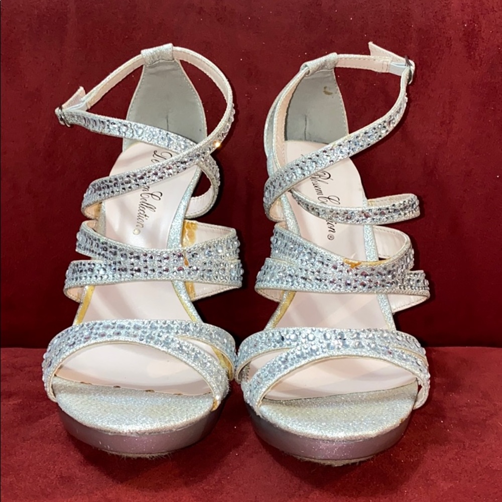 De Bloosom Collection Silver Strapy Shoes